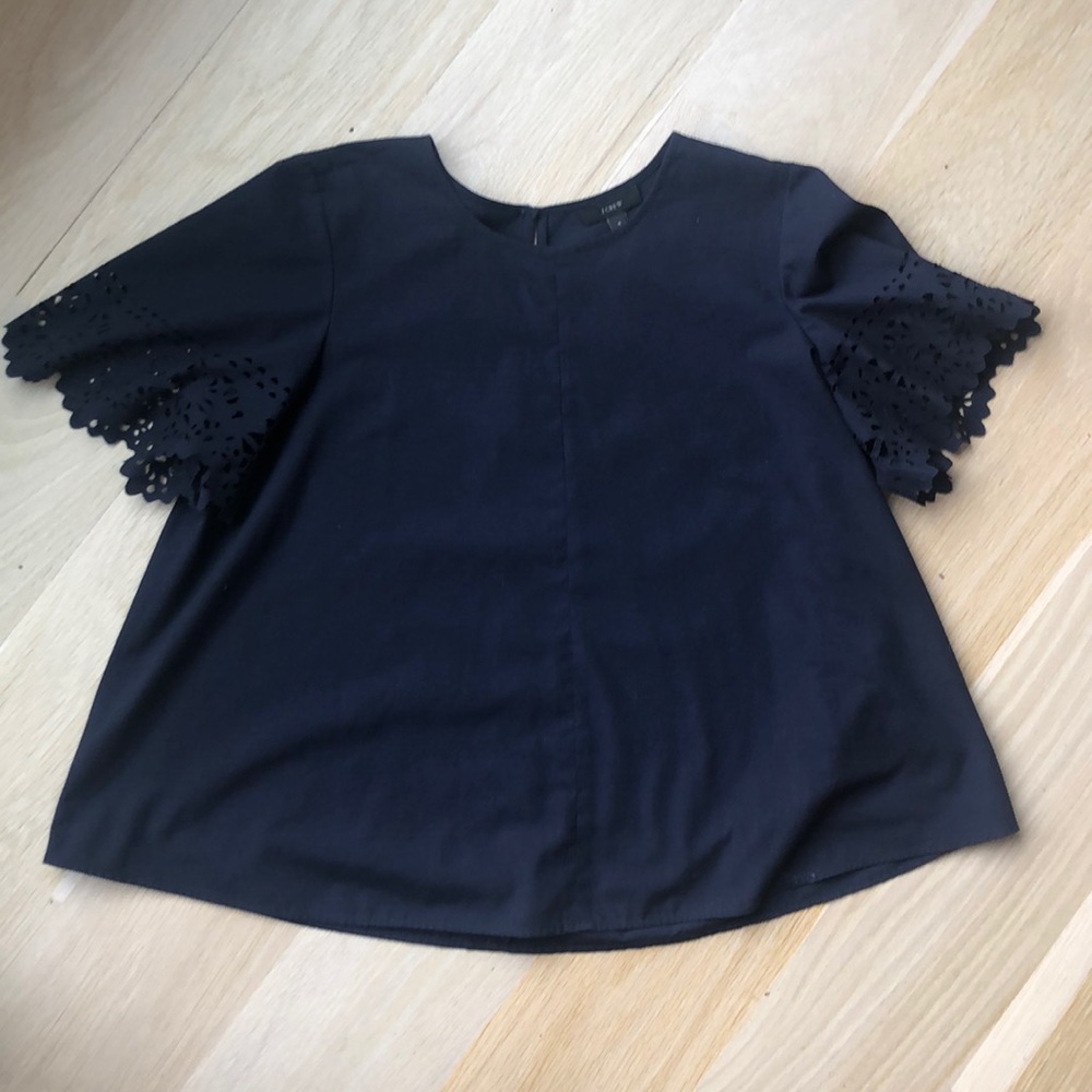 J.crew laser cut sleeve boxy blouse sz 4